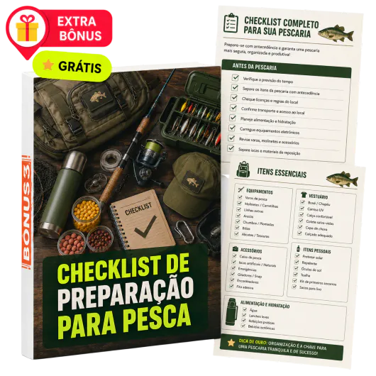 Mockup do bônus 3 — Checklist de Preparação para Pesca